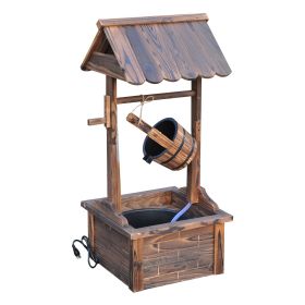 Outsunny Rustic Wishing Well Fountain for Outdoor Garden Accent Decorative