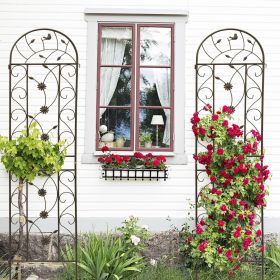 4 Pack Metal Garden Trellis 86.7" x 19.7" Rustproof Trellis for Climbing Plants Outdoor Flower Support Brown