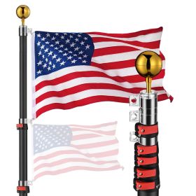 20ft Telescope Flag Pole, Black | 22FLP001-20-F1-06.V2 Upgraded Version
