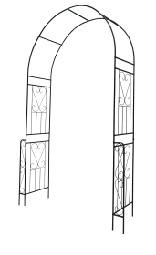 Metal Garden Arch W55'' x H94.5'' Garden Arbor Trellis Climbing Plants Support Rose Arch Outdoor Arch Cream White
