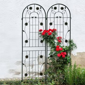 2 Pack Metal Garden Trellis 71" x 19.7" Rustproof Trellis for Climbing Plants Outdoor Flower Support Black (Color: as Pic)